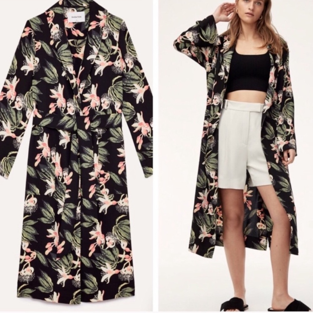 Babaton Kahlo Floral Trench Coat- Small